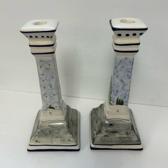 Vintage RCCL Portugal Tapered Hand Painted Candle Holders - Picture 3 of 8